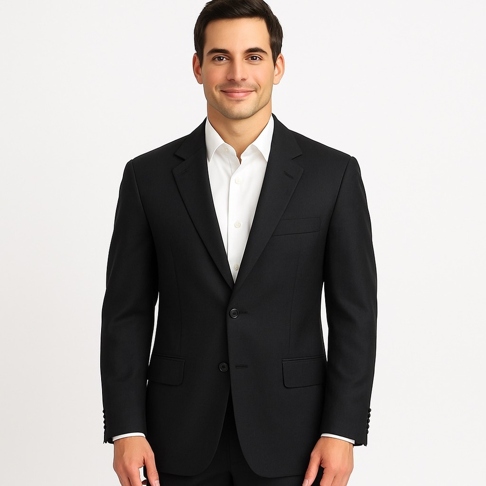 Lucci Black Three Button Blazer Size 46 Regular Italy